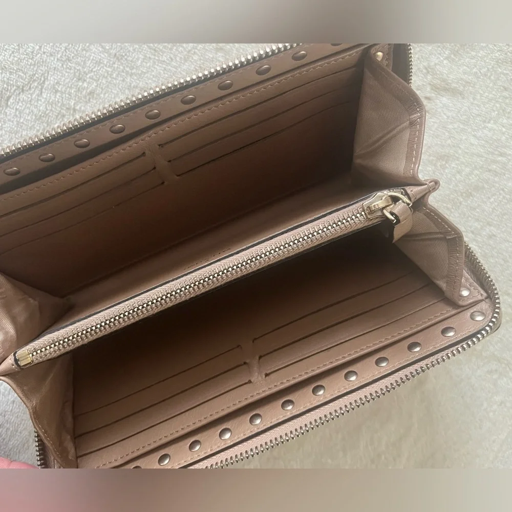 Valentino Garavani Rock Stud Pink Wallet with Gold Studs EUC - Picture 4 of 16